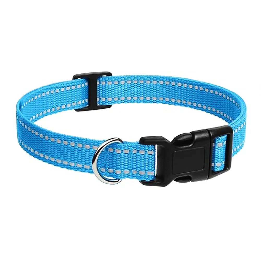 Dog Collar - Reflective Adjustable Nylon & Safety