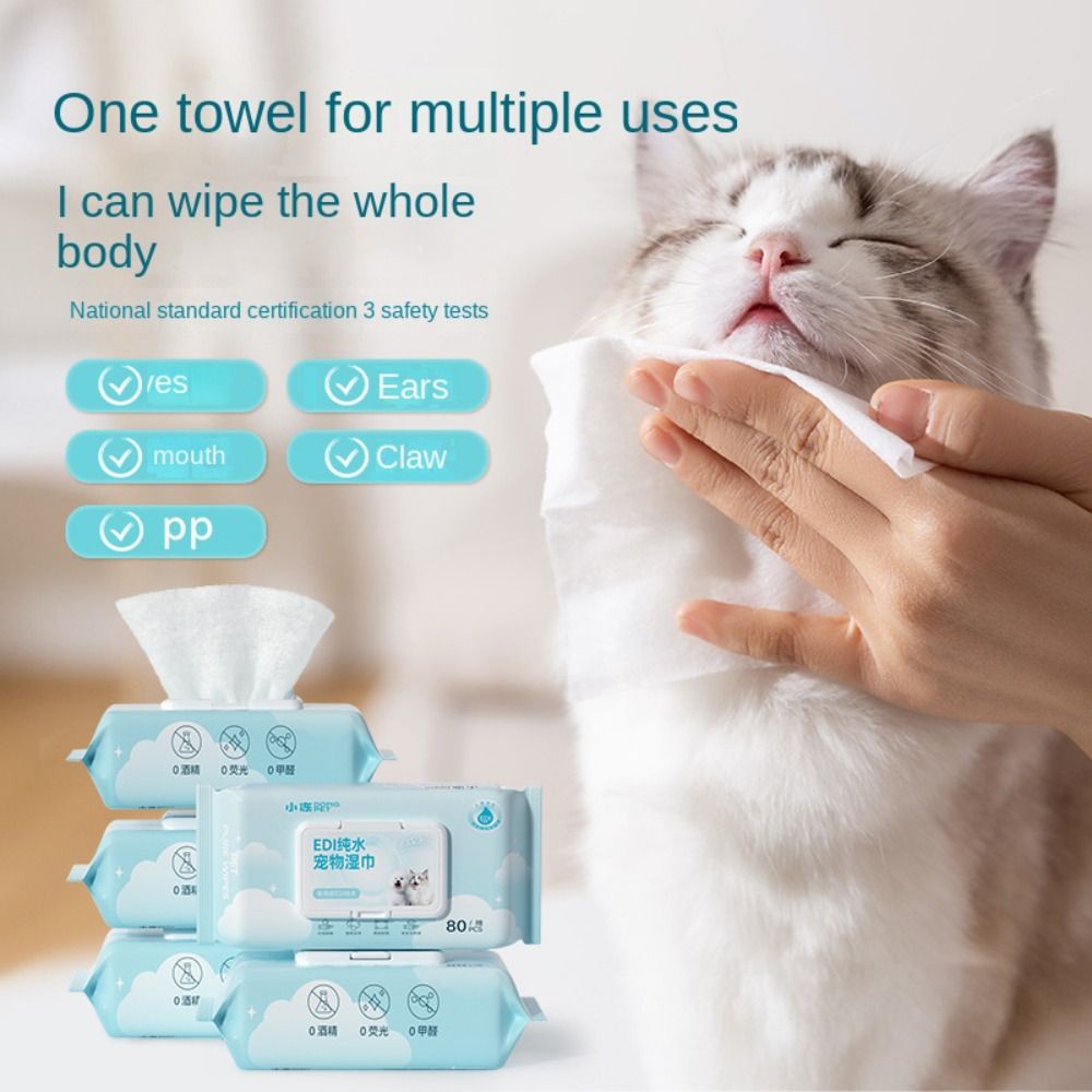 Dog Wipes 80Pcs: Tear Stain & Ear Cleaner for Dogs