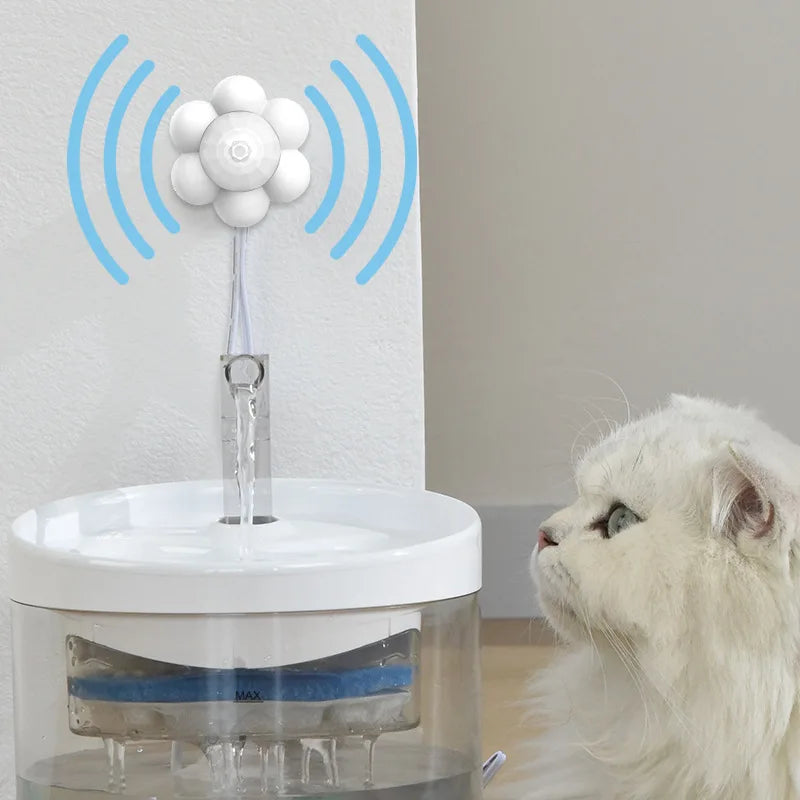 Pet Water Fountain with Motion Sensor & Filter