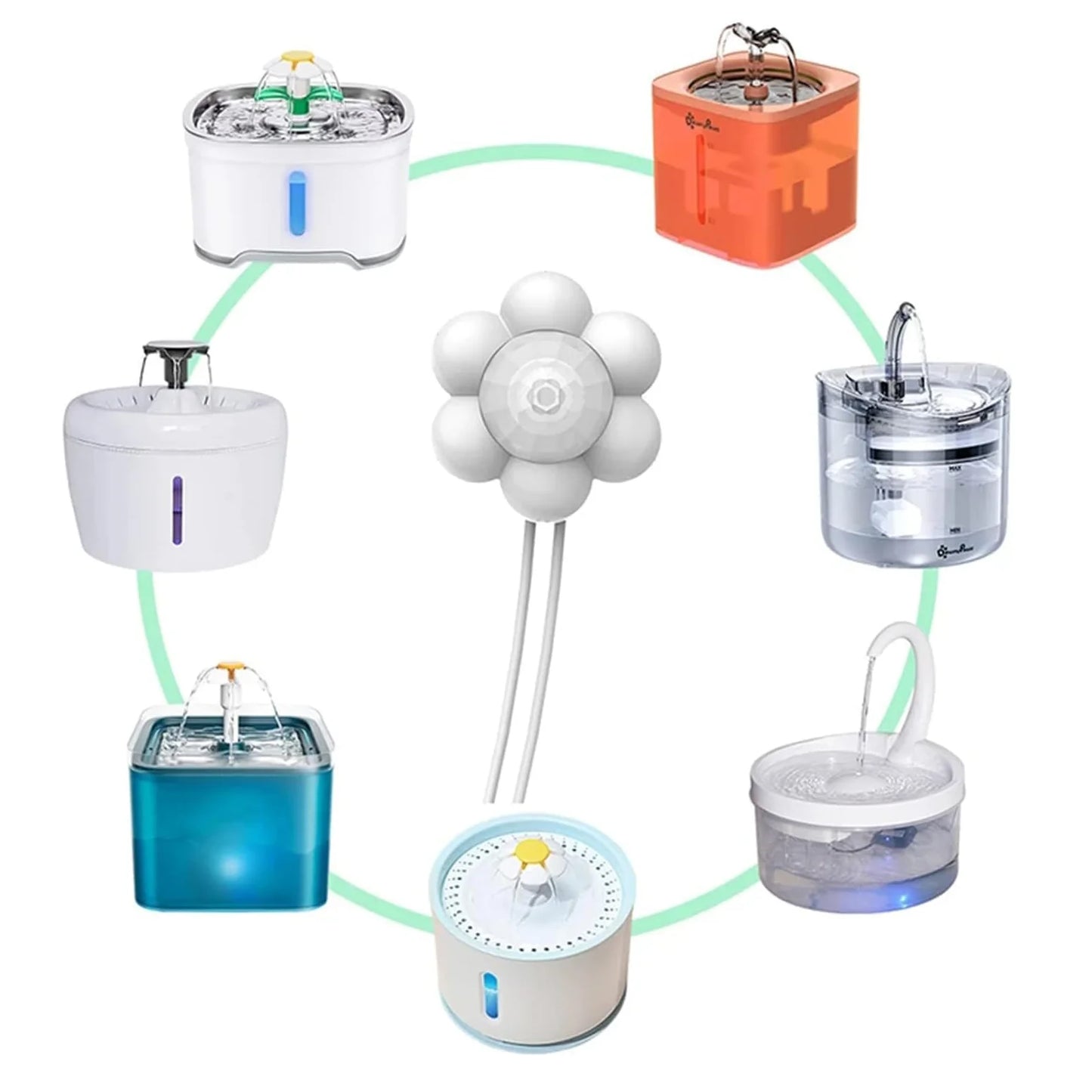 Pet Water Fountain with Motion Sensor & Filter