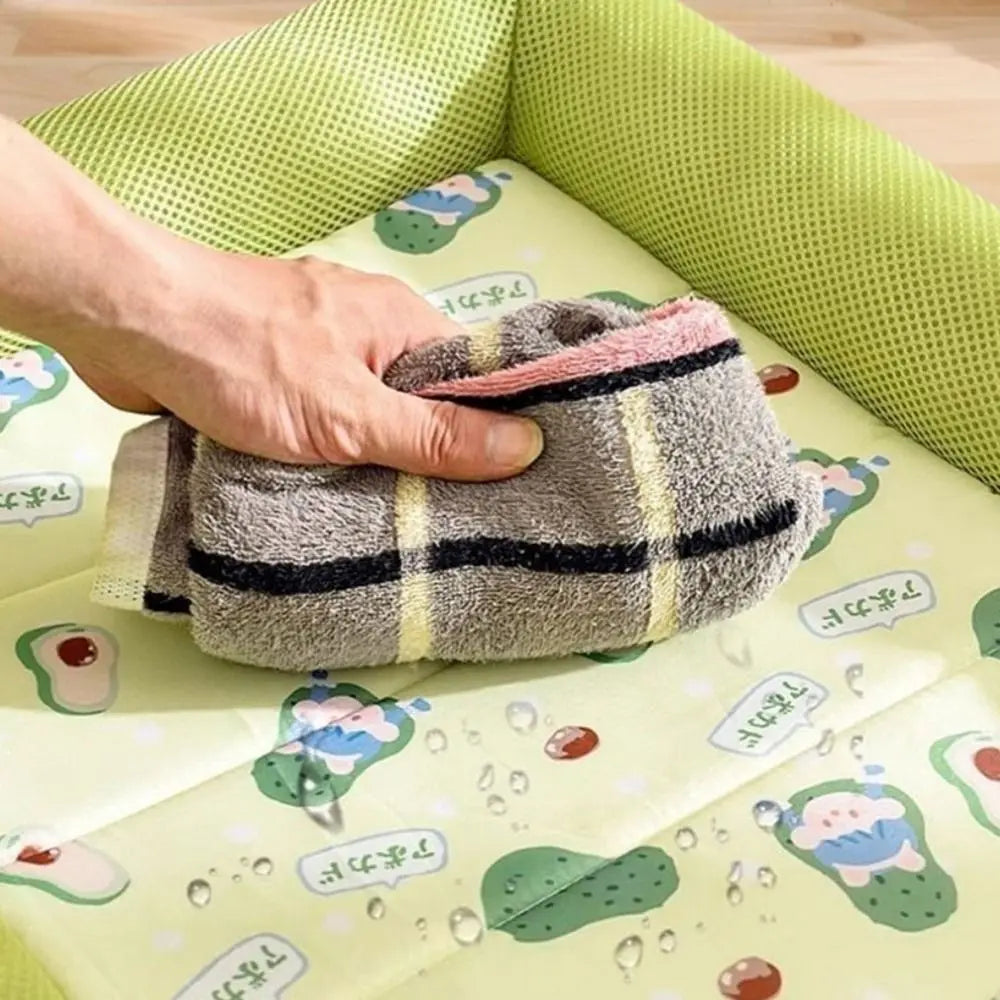 Square Cooling Puppy Bed Breathable Soft Dog Sleeping Pad Neck-protecting Dirt-resistant Pet Cooling Mat for Dogs
