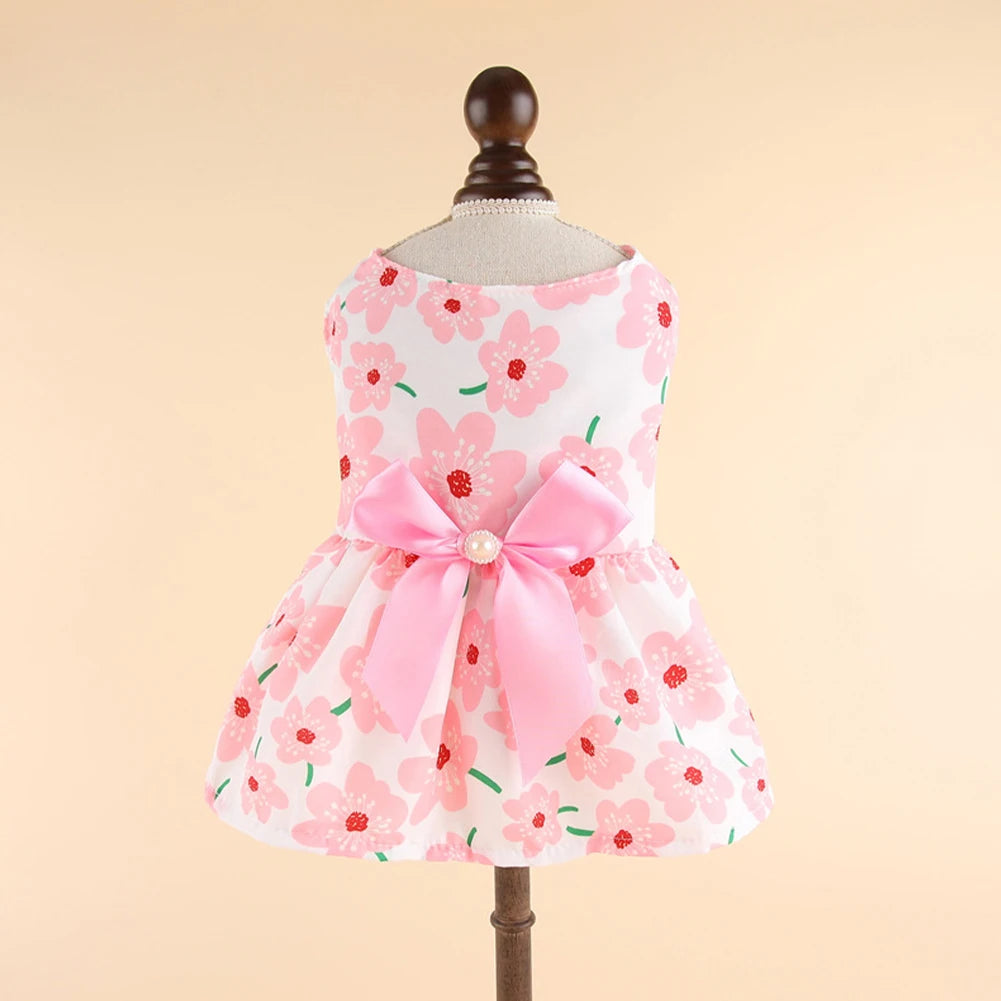 Dog Dresses: Soft Floral Outfit for Cats & Dogs