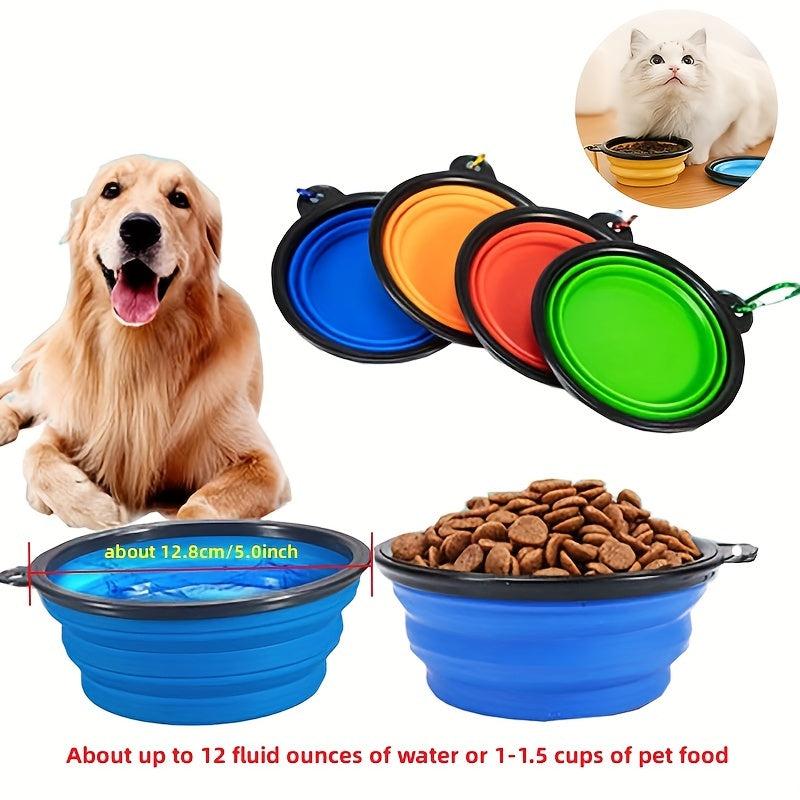 Dog Bowl: Portable Pet Bowl - Durable TPR, Collapsible for Travel