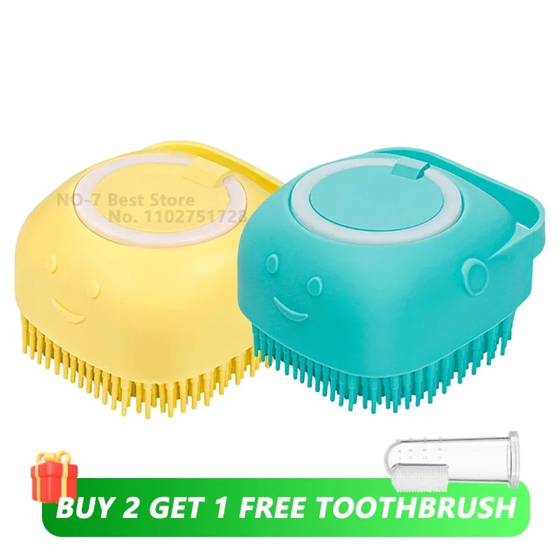 Silicone Dog Brush: Shampoo Dispenser & Pet Massage Tool
