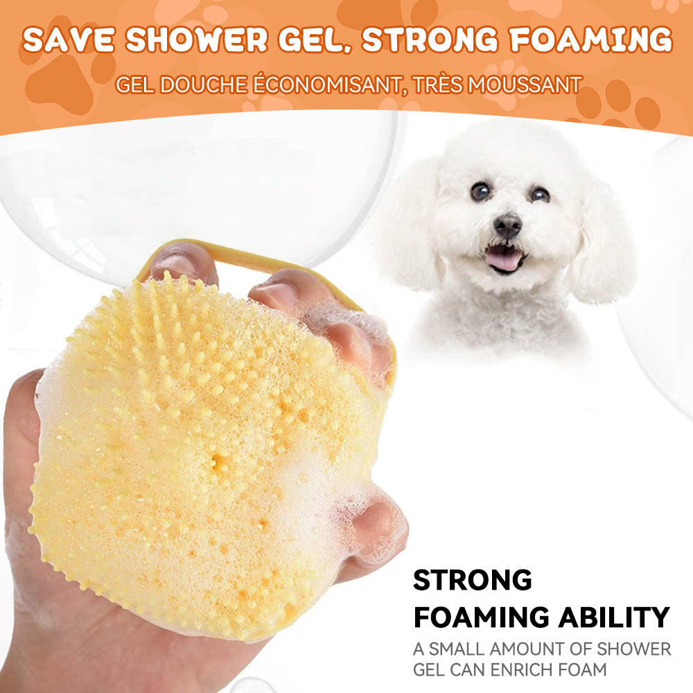 Silicone Dog Brush: Shampoo Dispenser & Pet Massage Tool
