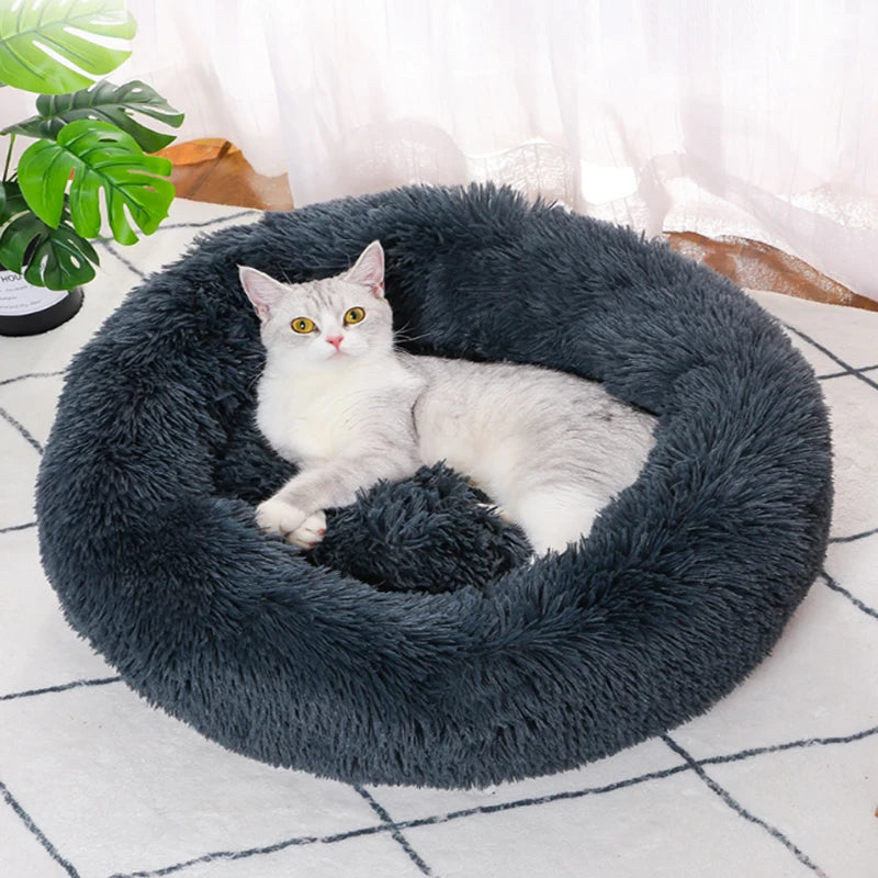 Pet Bed - Warm Plush Machine Washable & Detachable