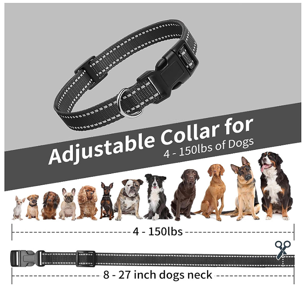 Dog Collar - Reflective Adjustable Nylon & Safety