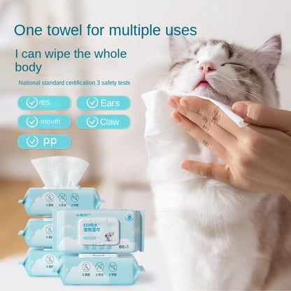 Dog Wipes 80Pcs: Tear Stain & Ear Cleaner for Dogs