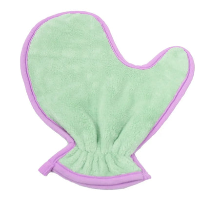 Hand Fit Fleece Lined Pet Drying Mitt Multi Colors Soft Bath Towel Glove Paw Print Safe Dog Cat Clean Mitt Household Pet Groom