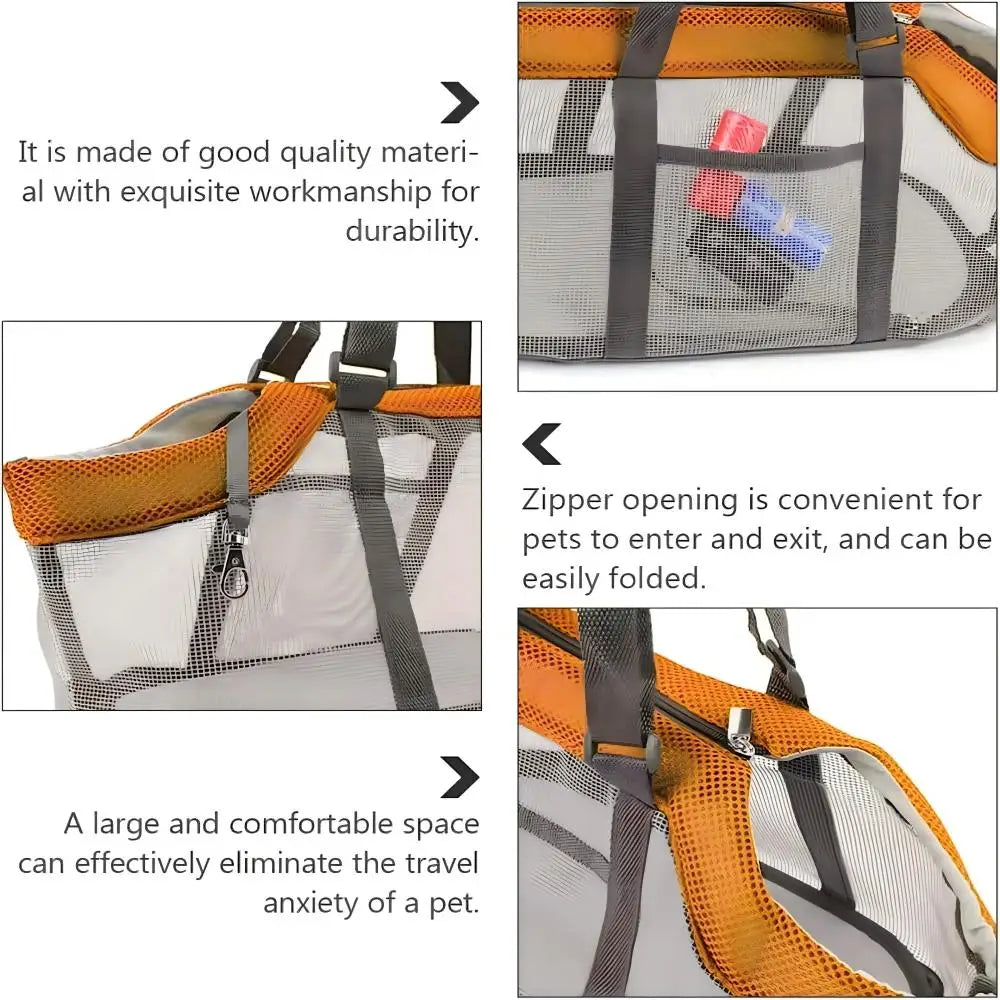 Portable Mesh Pet Carrier Bag Breathable Handbag Outdoor Travel Sling for Dog Cat Puppy
