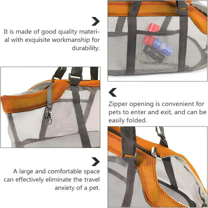 Portable Mesh Pet Carrier Bag Breathable Handbag Outdoor Travel Sling for Dog Cat Puppy