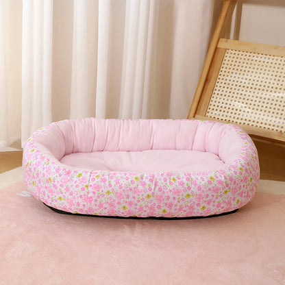Floral All Season Pet Bed: Dog Bed for French Bulldog Chihuahua Soft Cat Bed for Dogs Sleeping Puppy Pad Sofa Dog Bed Four Color Pet Pad
