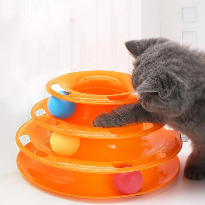 Cat Toy Wheel Ball: Interactive Track Amusement Disk