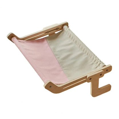 Cat Bed: Cat Hammock Bedside Adjustable Window Perch No Drill Wood Frame