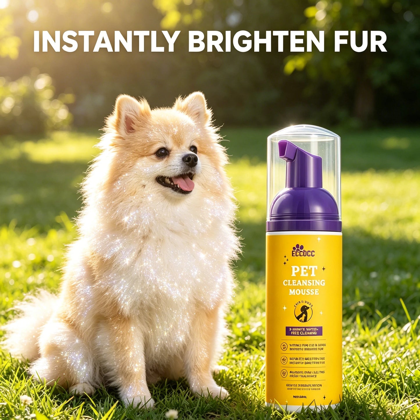 Waterless Pet Dry Shampoo Foam Mousse No Rinse Cleansing Grooming Solution Gentle Clean Refreshing Hair Wash for Cats Dogs All B
