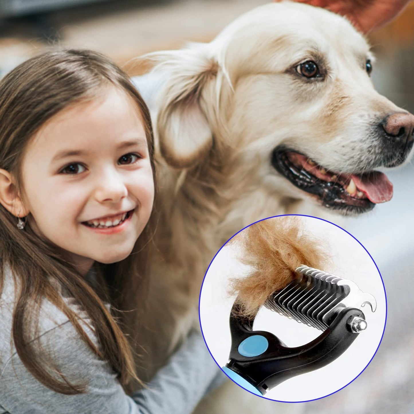 Dog Brush - Dog Hair Remover & Knot Cutter