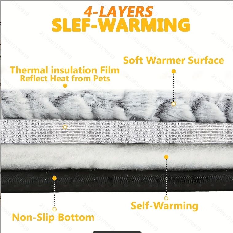 Self Warming Cat Bed - Heated, Washable, Non-Slip Mat