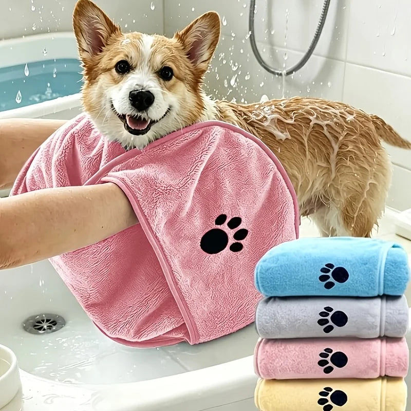 Pet Drying Towel for Dog Cat, Super Absorbent Soft Puppy Kitten Bath Towel, Household Pet Shower Cleaning Supplies