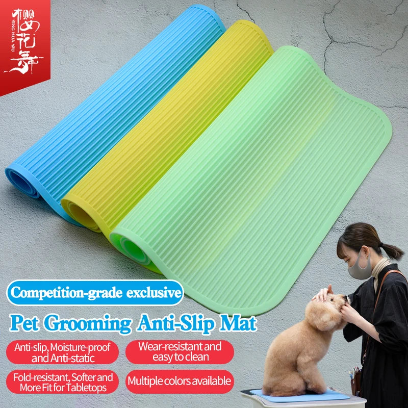 Silicone Waterproof Pet Grooming Table Anti-Slip Pad Beauty Mat Upgrade Model with Beautician Sign Competition Pad