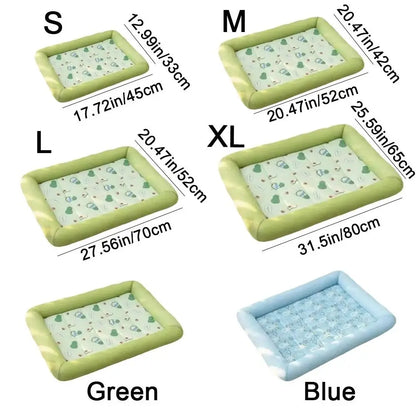 Square Cooling Puppy Bed Breathable Soft Dog Sleeping Pad Neck-protecting Dirt-resistant Pet Cooling Mat for Dogs
