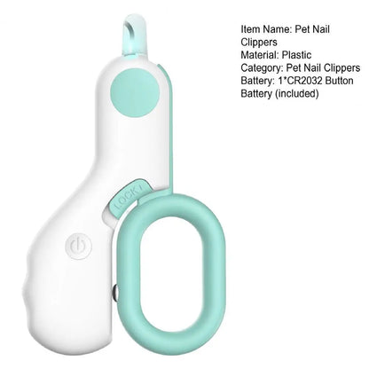 Pet Nail Clippers With Safety Lock Lighted Nail Trimmer For Cats Dogs Rabbits Professional Grooming Tool Scissors With LED Light