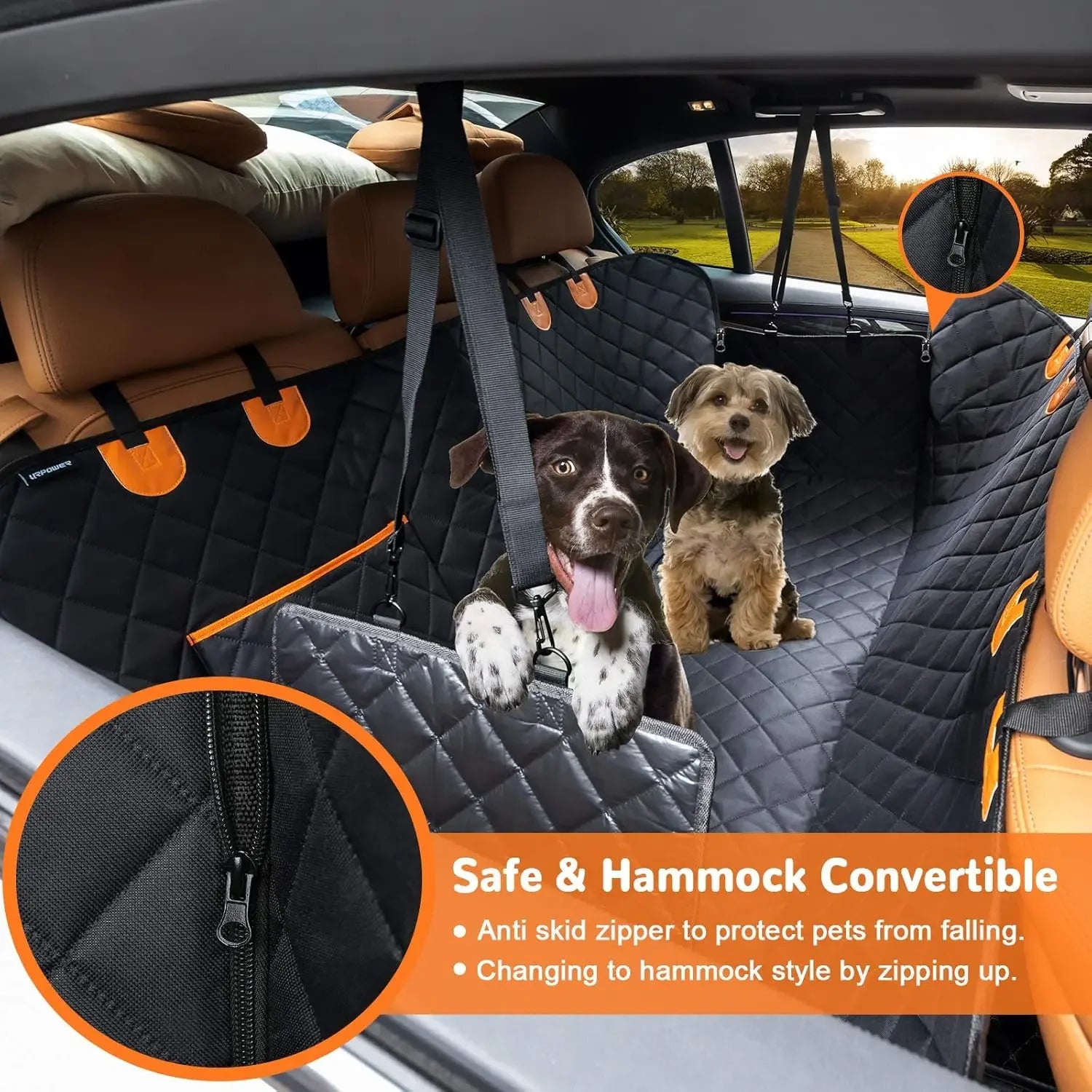 Waterproof Car Pet Seat Pad 137x147CM Double Zipper