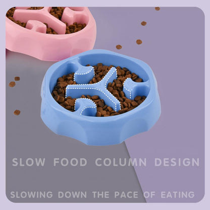 Slow Feeder Dog Bowl for Large Breeds - Anti-Spill, Round Shape