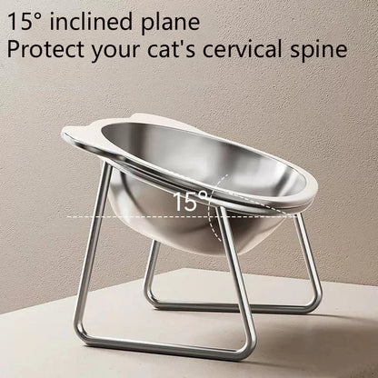 BOOTEELY Tilted Cat Bowl Stainless Steel Cat Food Bowls with Metal Stand Food and Water Dish for Cats Kitten Puppies Feeders Cat Supplies