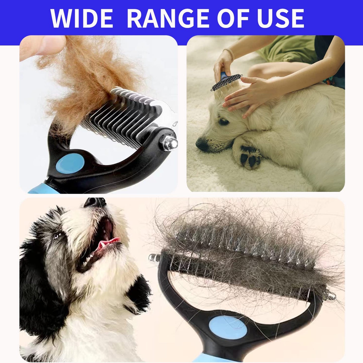 Dog Brush - Dog Hair Remover & Knot Cutter
