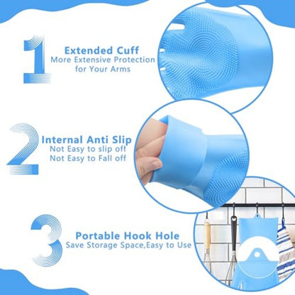Pet Grooming Gloves - Heat Resistant Silicone Scrubber