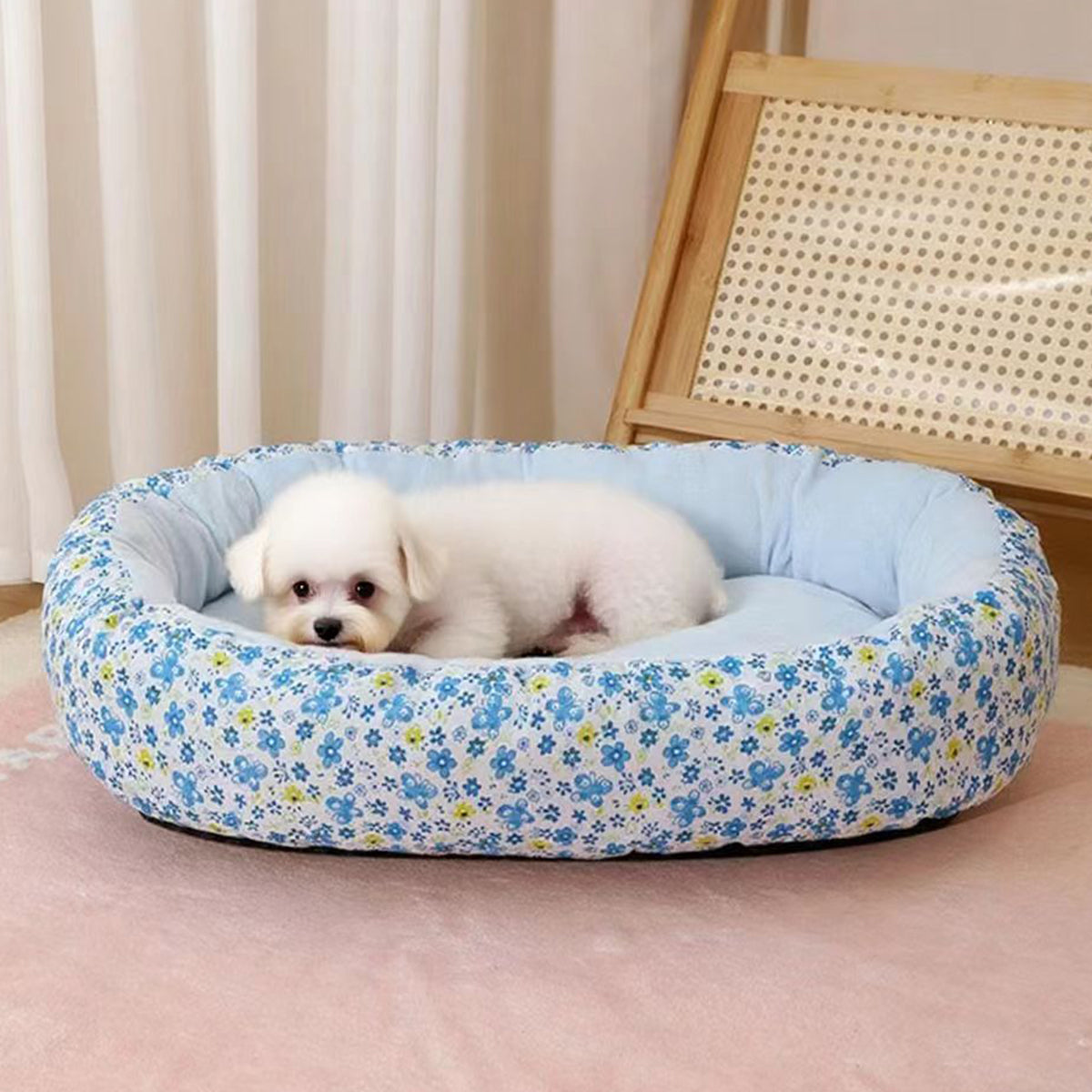 Floral All Season Pet Bed: Dog Bed for French Bulldog Chihuahua Soft Cat Bed for Dogs Sleeping Puppy Pad Sofa Dog Bed Four Color Pet Pad