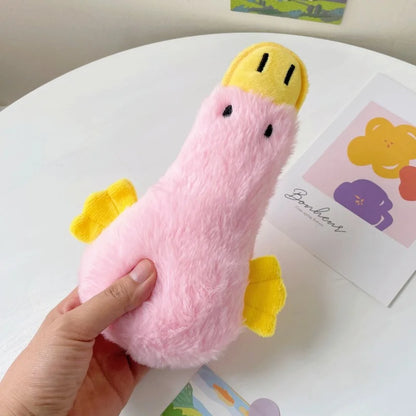 Pet Dog Toys: Plush Duck Toy - Squeaky Fun for Small Dogs & Cats