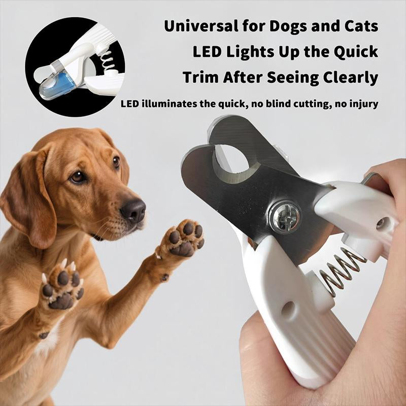 Pet Nail Clippers LED Light - Dog Cat Grooming Scissors