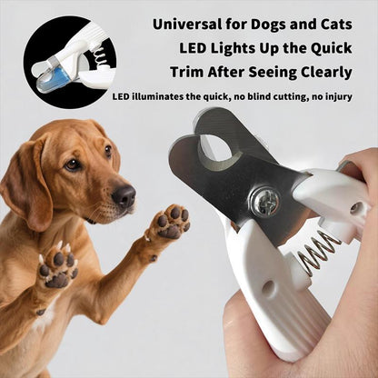 Pet Nail Clippers LED Light - Dog Cat Grooming Scissors