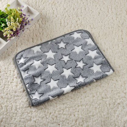Dog Bed Mat - Soft Cozy Bone Star Avocado Print