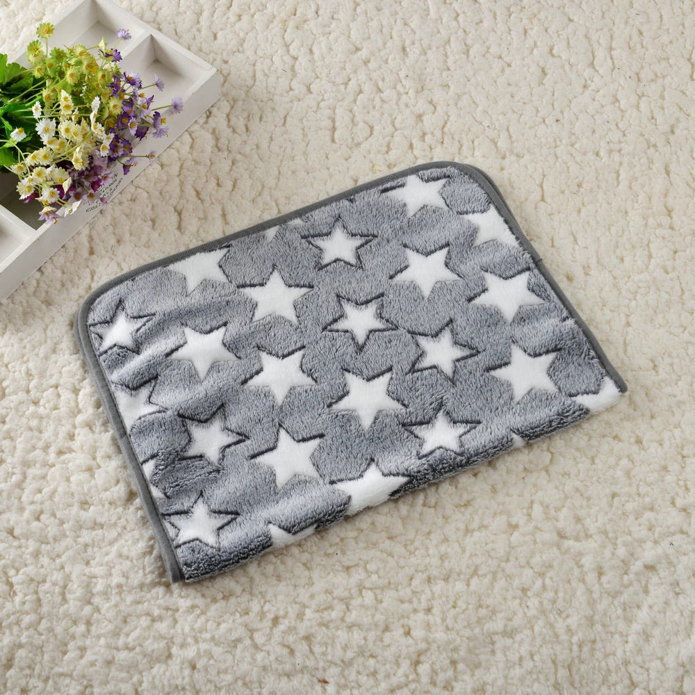 Dog Bed Mat - Soft Cozy Bone Star Avocado Print