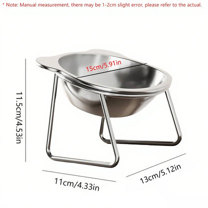 BOOTEELY Tilted Cat Bowl Stainless Steel Cat Food Bowls with Metal Stand Food and Water Dish for Cats Kitten Puppies Feeders Cat Supplies