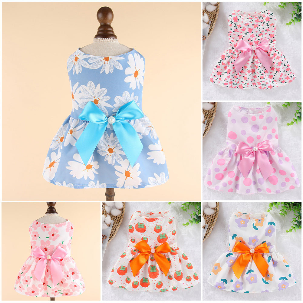 Dog Dresses: Soft Floral Outfit for Cats & Dogs