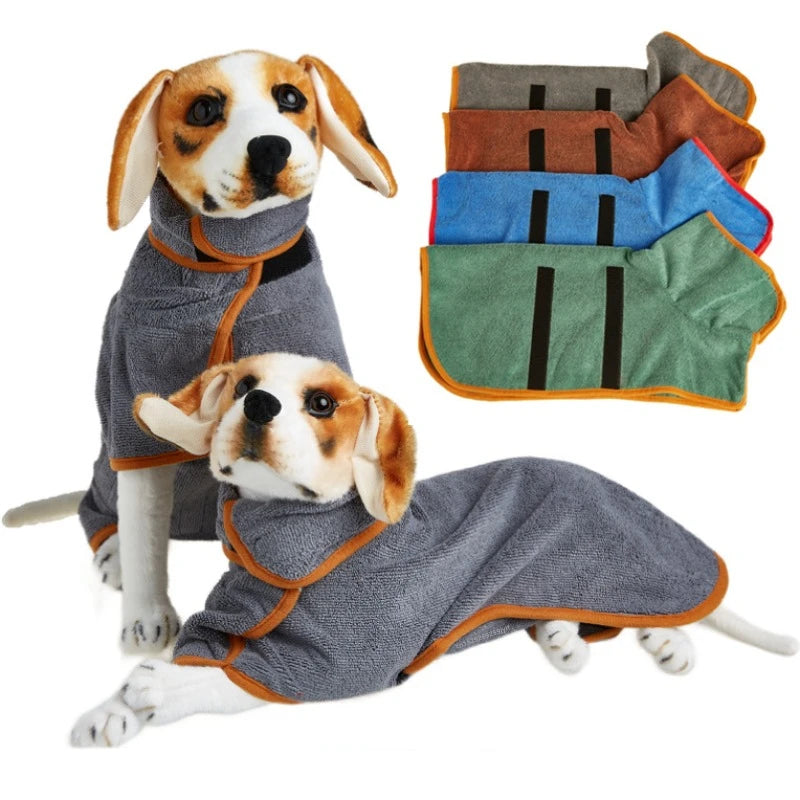 Bath Towel: Dog Bathrobe Towel - Fast Drying, Soft & Absorbent Coat