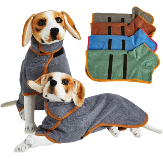 Bath Towel: Dog Bathrobe Towel - Fast Drying, Soft & Absorbent Coat