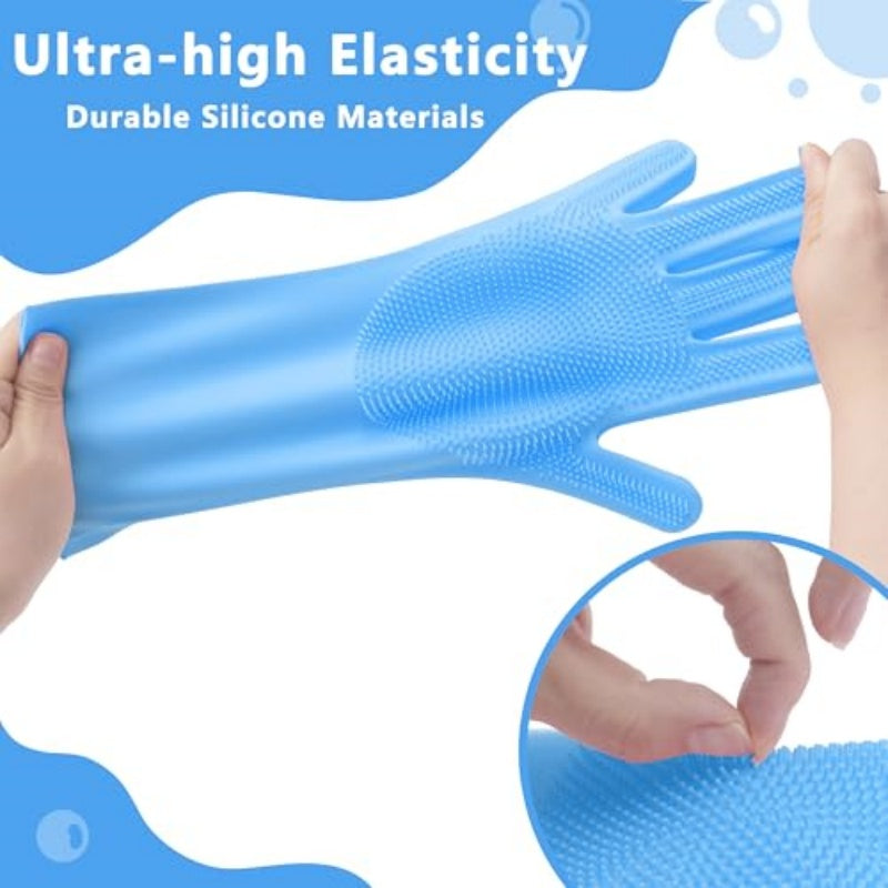Pet Grooming Gloves - Heat Resistant Silicone Scrubber