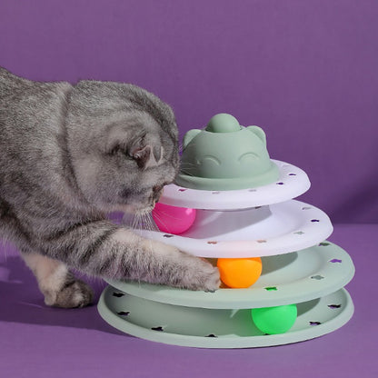Cat Toy Wheel Ball: Interactive Track Amusement Disk