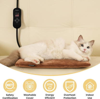 Cat Heating Pad: 5 Heat Levels, Timer, Auto Shut-Off