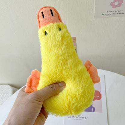 Pet Dog Toys: Plush Duck Toy - Squeaky Fun for Small Dogs & Cats