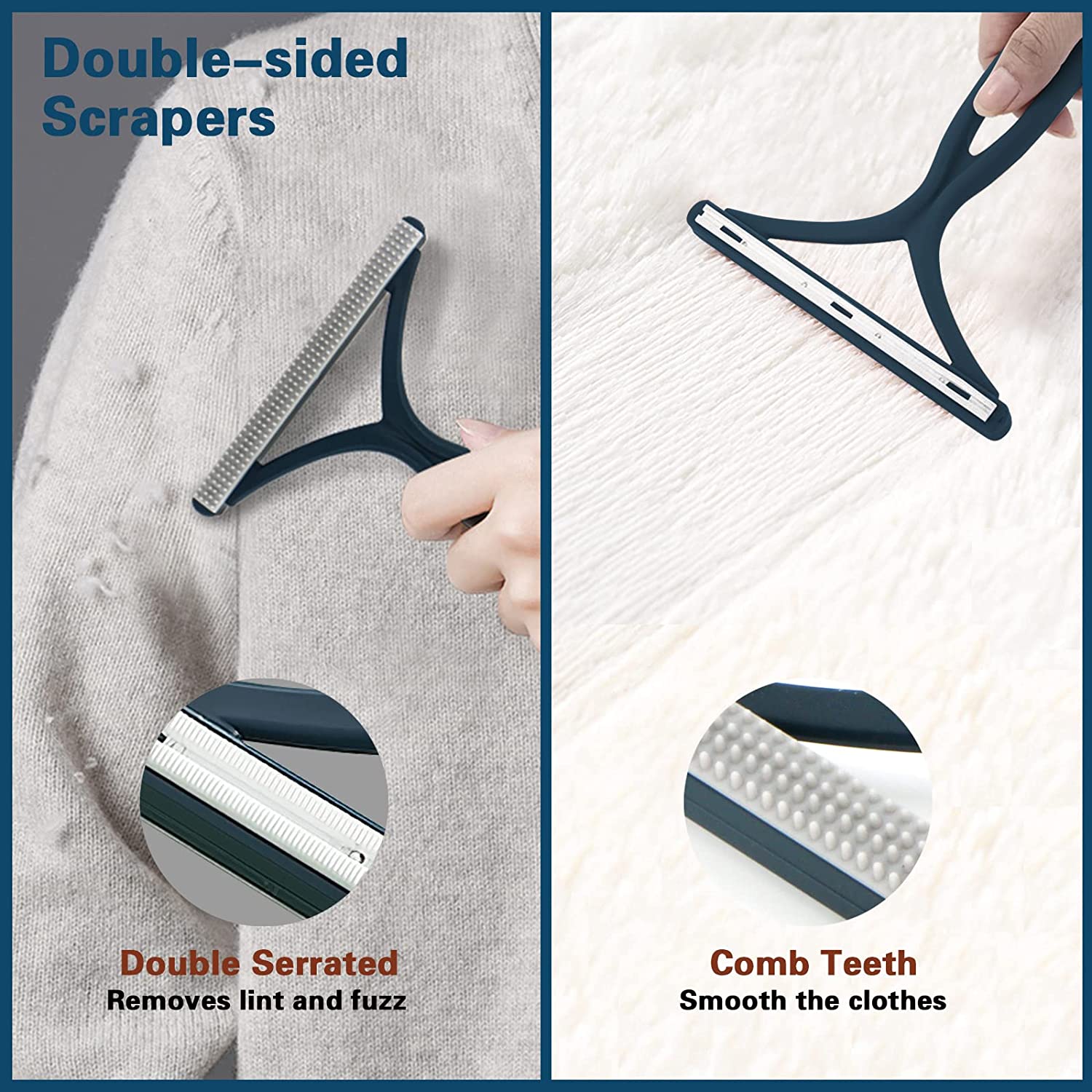 Dog Brush: Silicone Pet Hair Remover - Double Sided Lint Eliminator