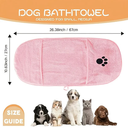 Pet Drying Towel for Dog Cat, Super Absorbent Soft Puppy Kitten Bath Towel, Household Pet Shower Cleaning Supplies