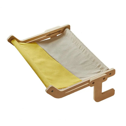 Cat Bed: Cat Hammock Bedside Adjustable Window Perch No Drill Wood Frame