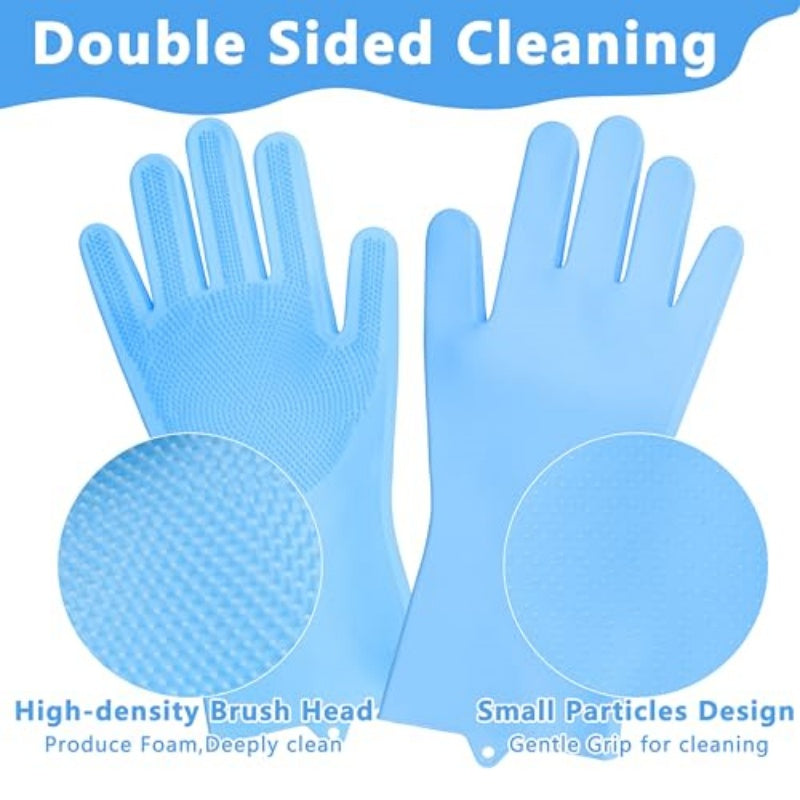 Pet Grooming Gloves - Heat Resistant Silicone Scrubber