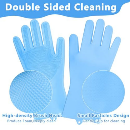 Pet Grooming Gloves - Heat Resistant Silicone Scrubber