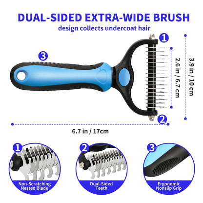 Dog Brush - Dog Hair Remover & Knot Cutter
